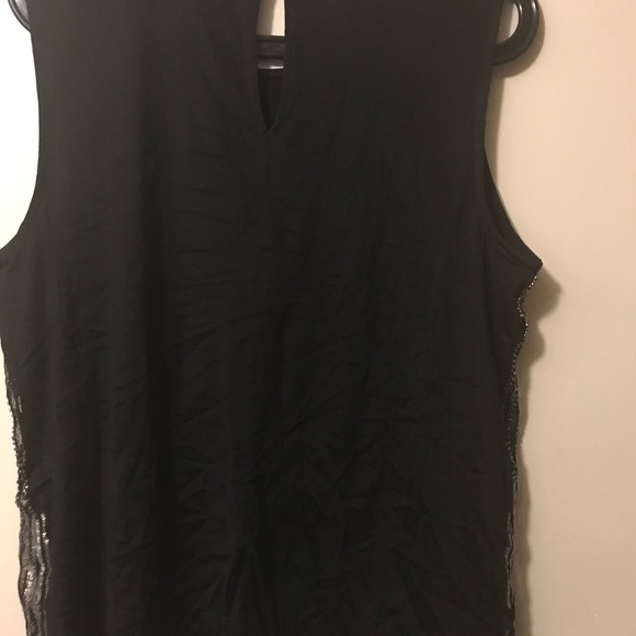 White House black Market black shiny top size extra large - Picture 2 of 3